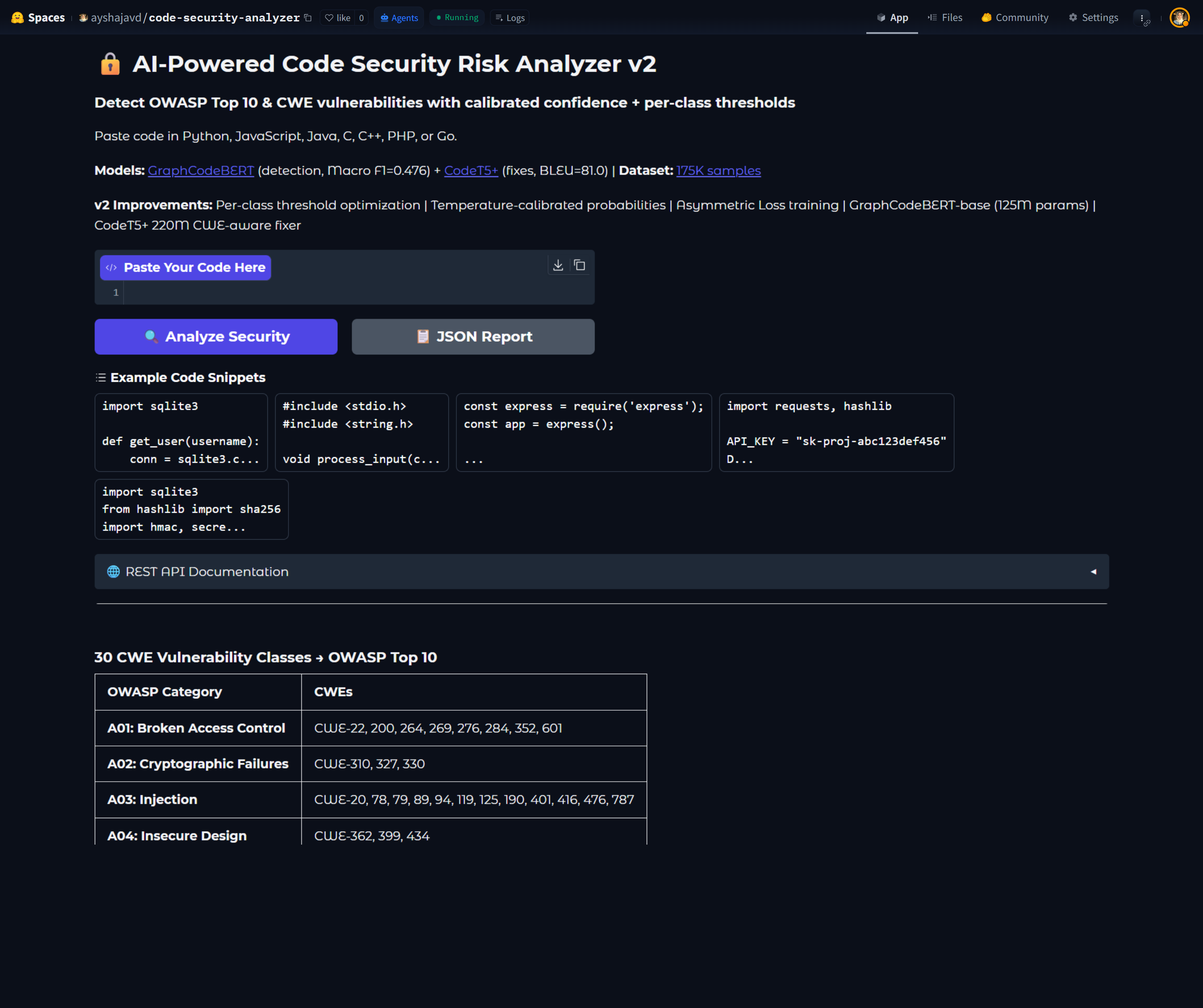 Out of Harm's Way — AI-powered code security risk analyzer on Hugging Face