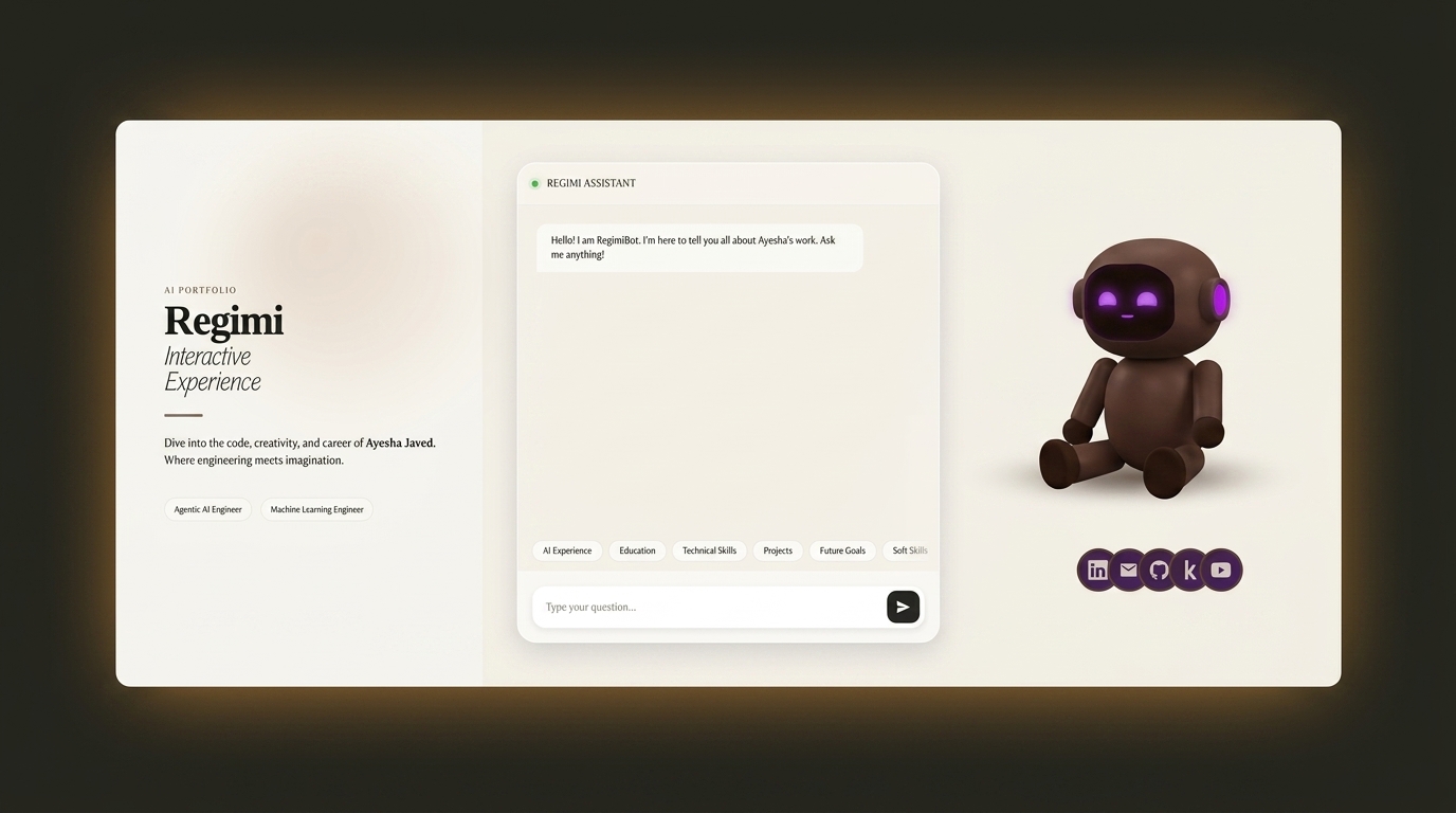 Regimi — AI conversational portfolio powered by Gemini and RAG